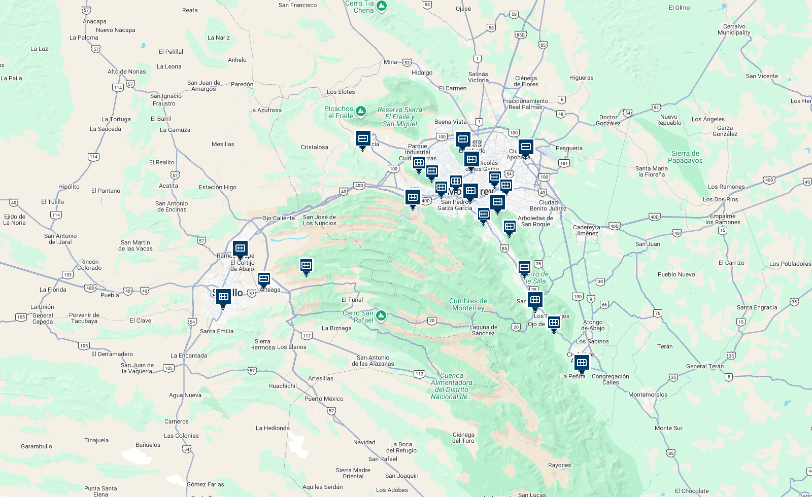 Mapa de cobertura de tarimas de madera en el norte de México
